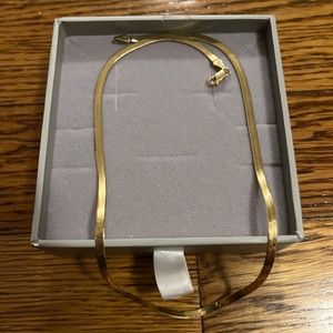 14k Solid Yellow Gold Herringbone Choker Necklace Chain